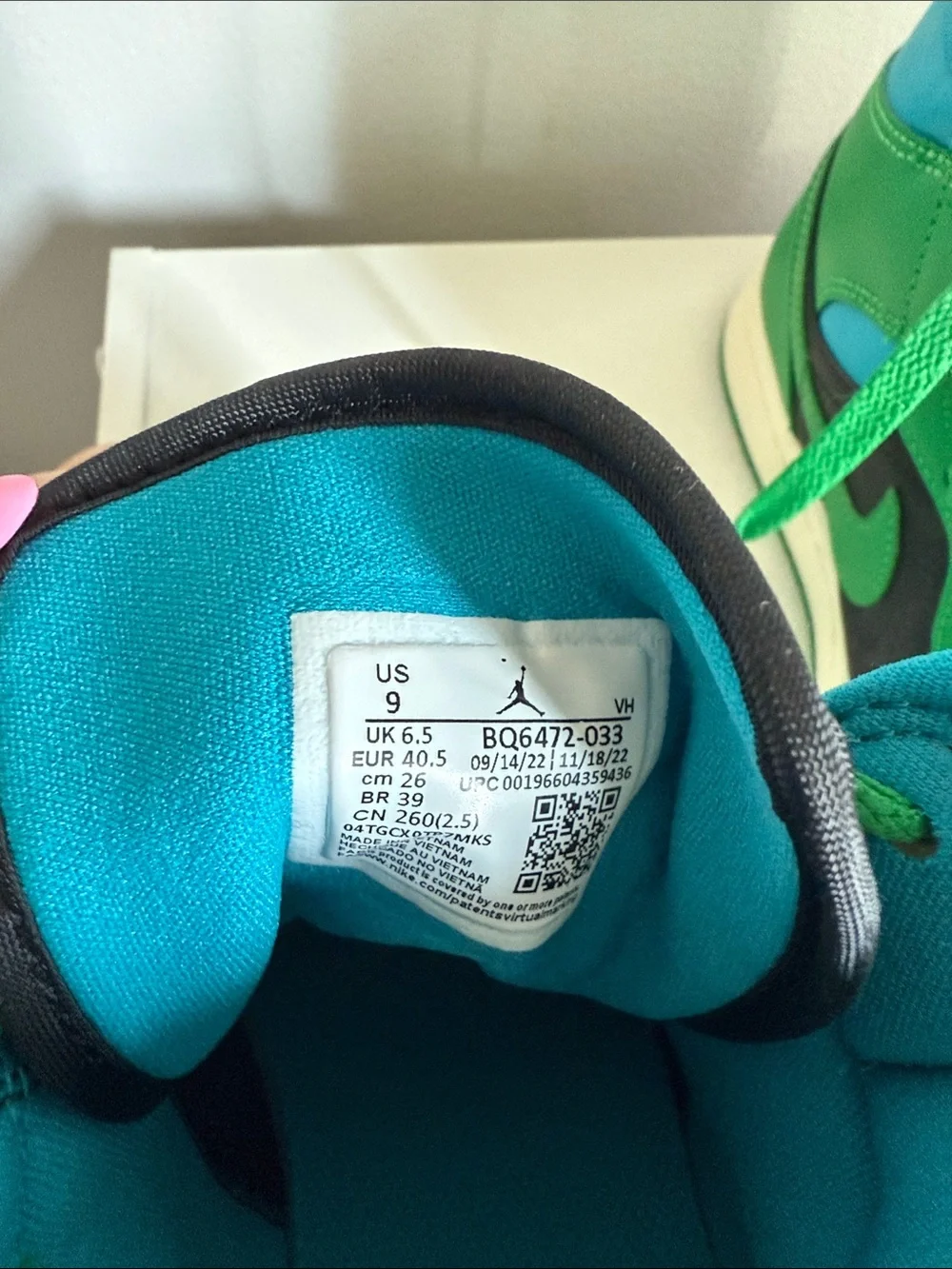 Nike Air Jordan 1 Mid Green Black Teal